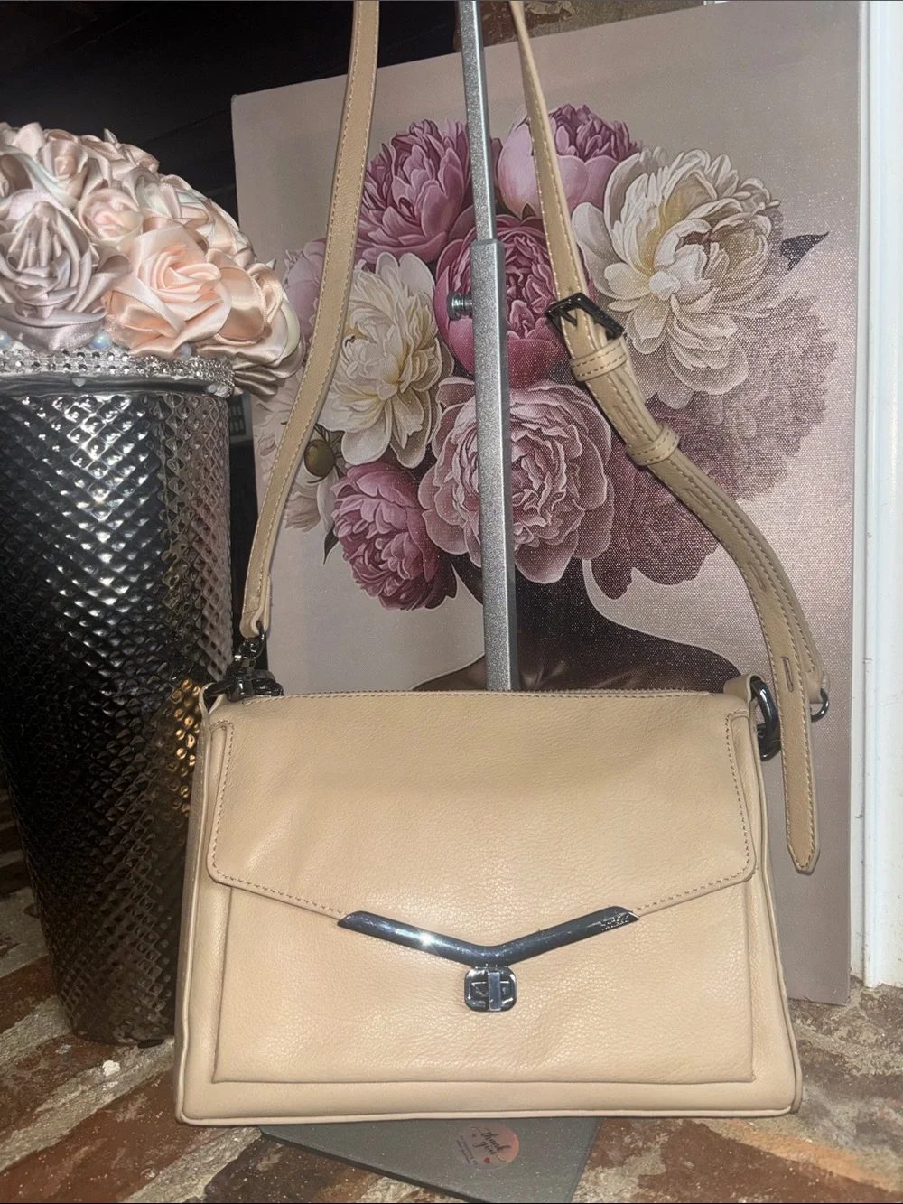 Botkier Beige Leather Crossbody Bag - Classic Neutral Shoulder Purse